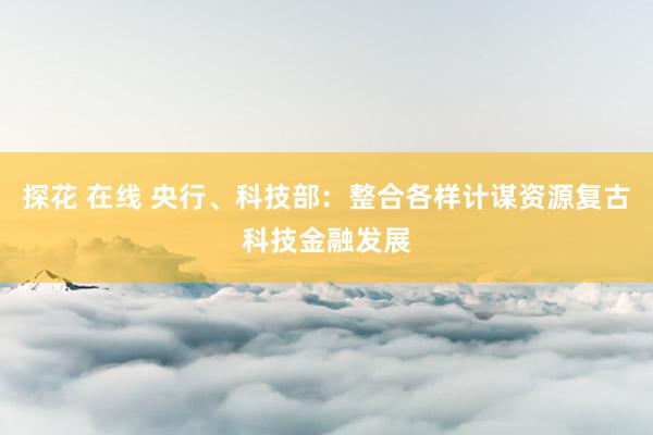探花 在线 央行、科技部：整合各样计谋资源复古科技金融发展