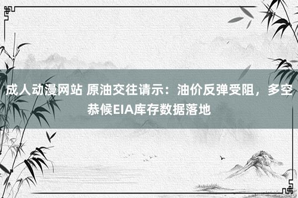 成人动漫网站 原油交往请示：油价反弹受阻，多空恭候EIA库存数据落地