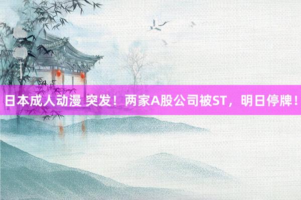 日本成人动漫 突发！两家A股公司被ST，明日停牌！